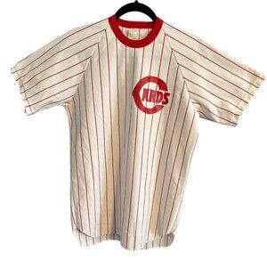 Vintage Cardinals Red & White Striped Baseball Jersey Southern Athletic L Made I